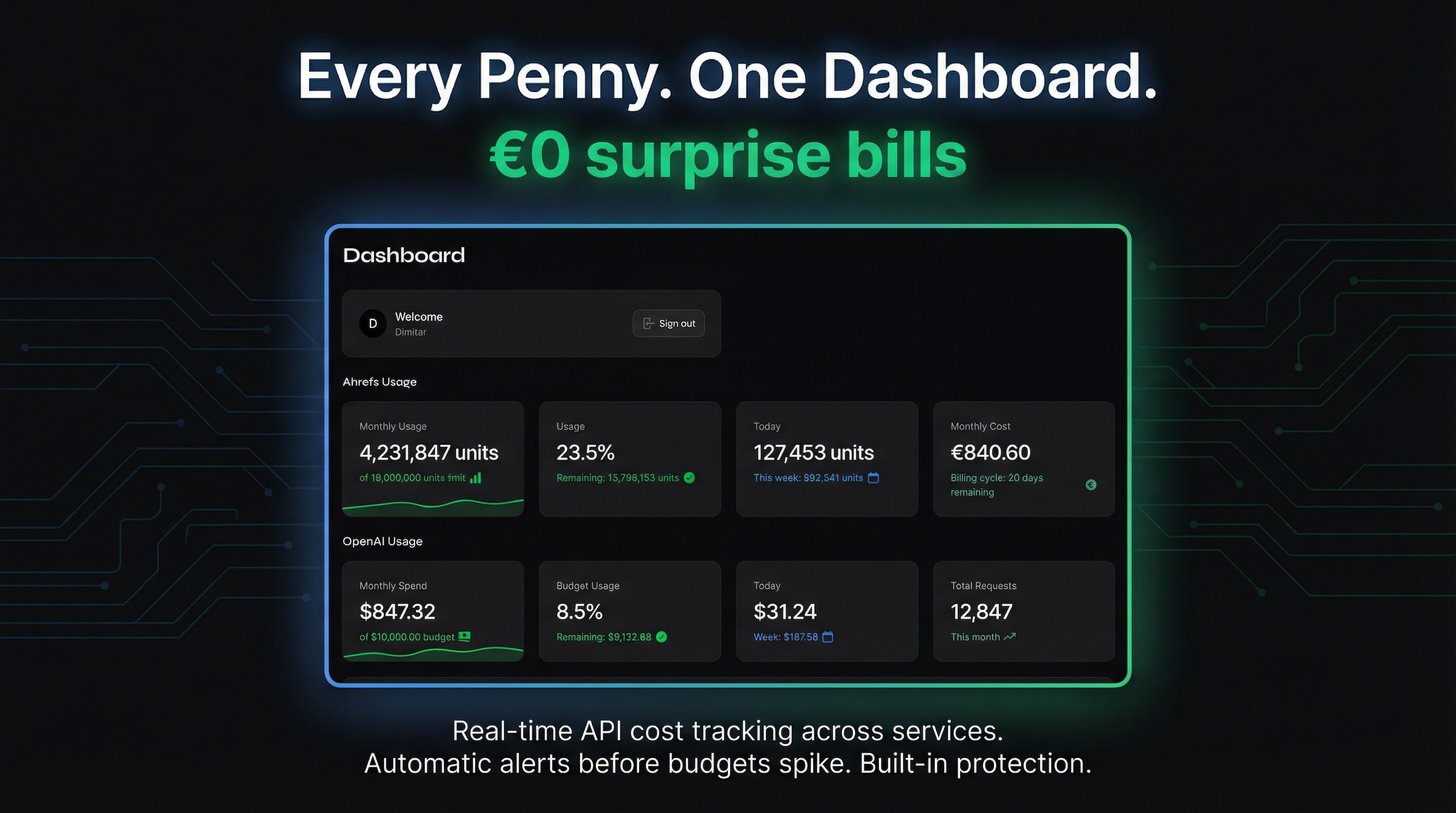 No idea where API costs go?
→ Complete visibility by project